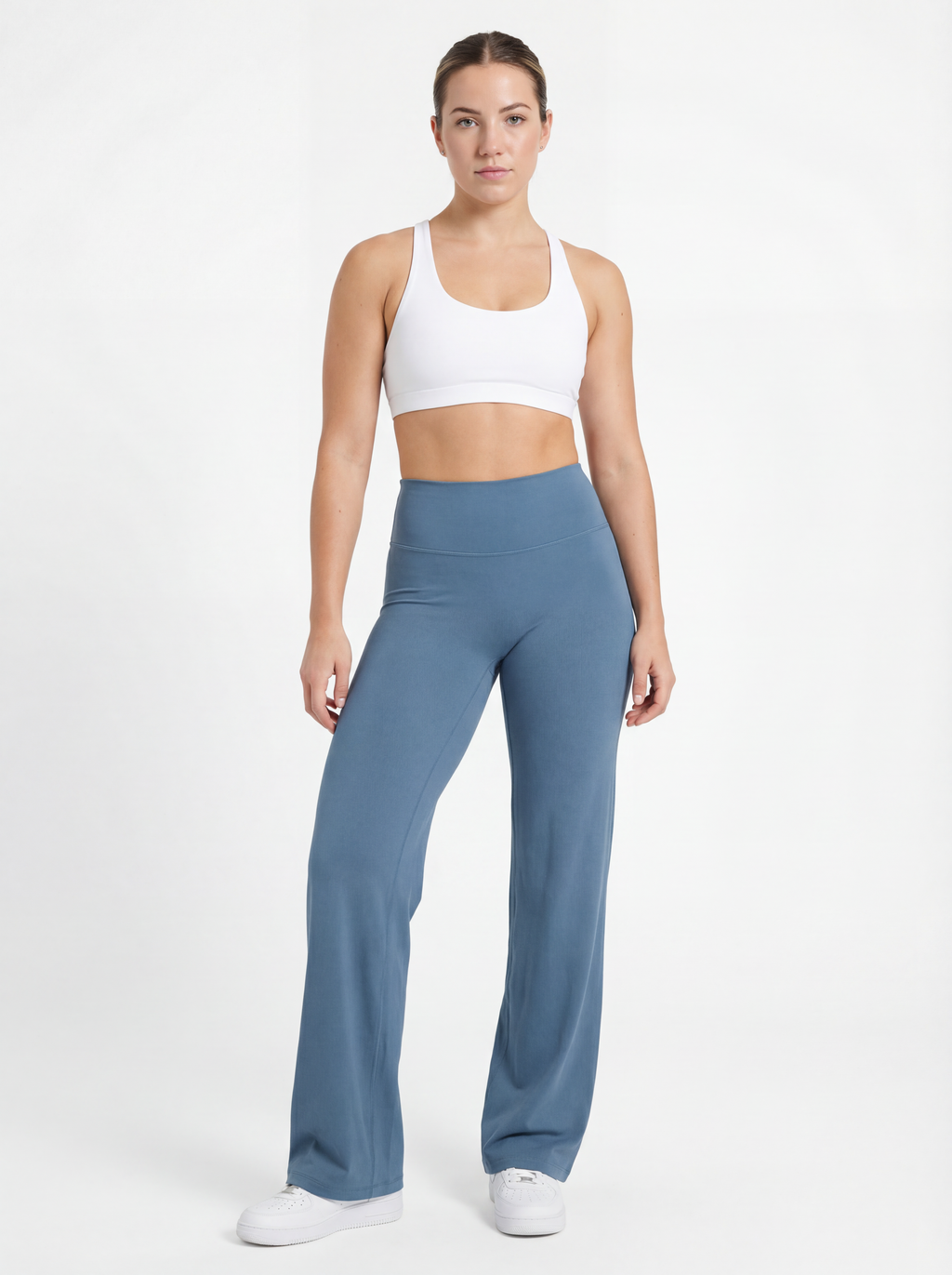 Uttal Straight Wide-Leggings - Steel Blue