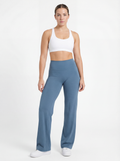Uttal Straight Wide-Leggings - Steel Blue