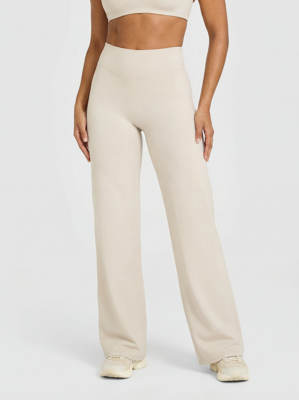 Uttal Straight Wide-Leggings - Beige