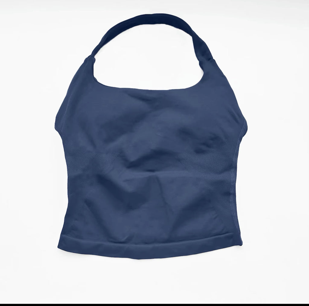 BYB Halter Top - Steel Blue