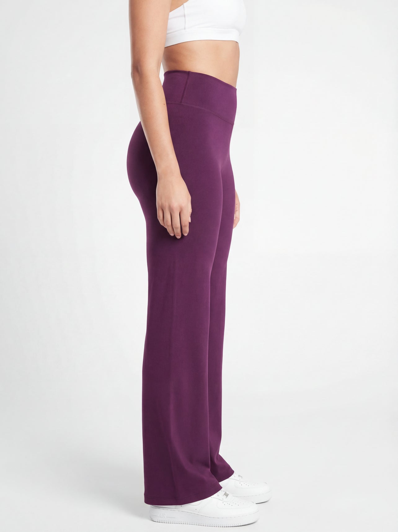 Uttal Straight Wide-Leggings - Plum
