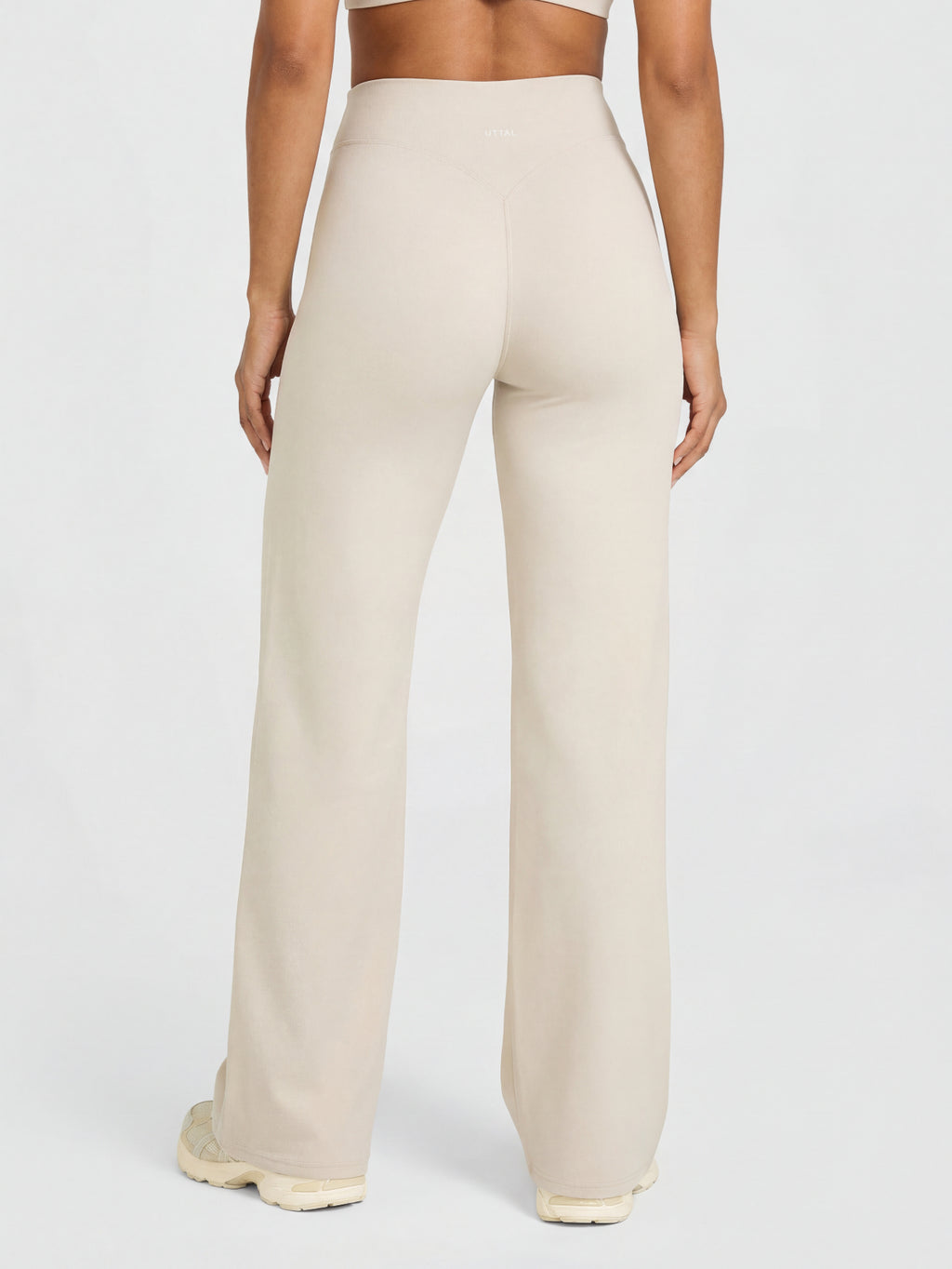 Uttal Straight Wide-Leggings - Beige