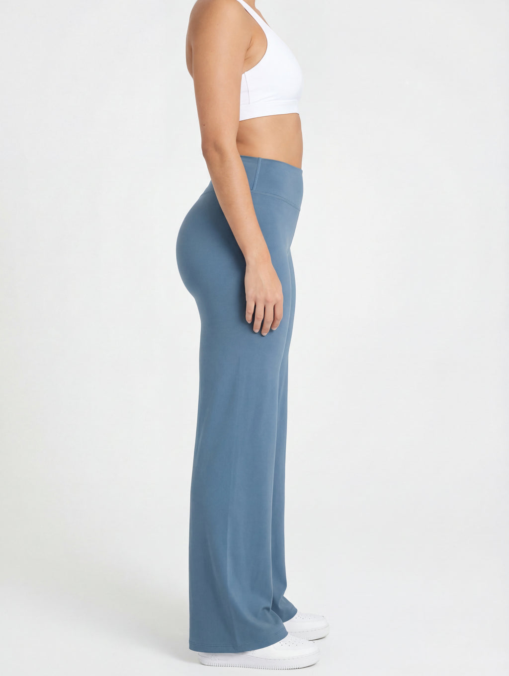 Uttal Straight Wide-Leggings - Steel Blue