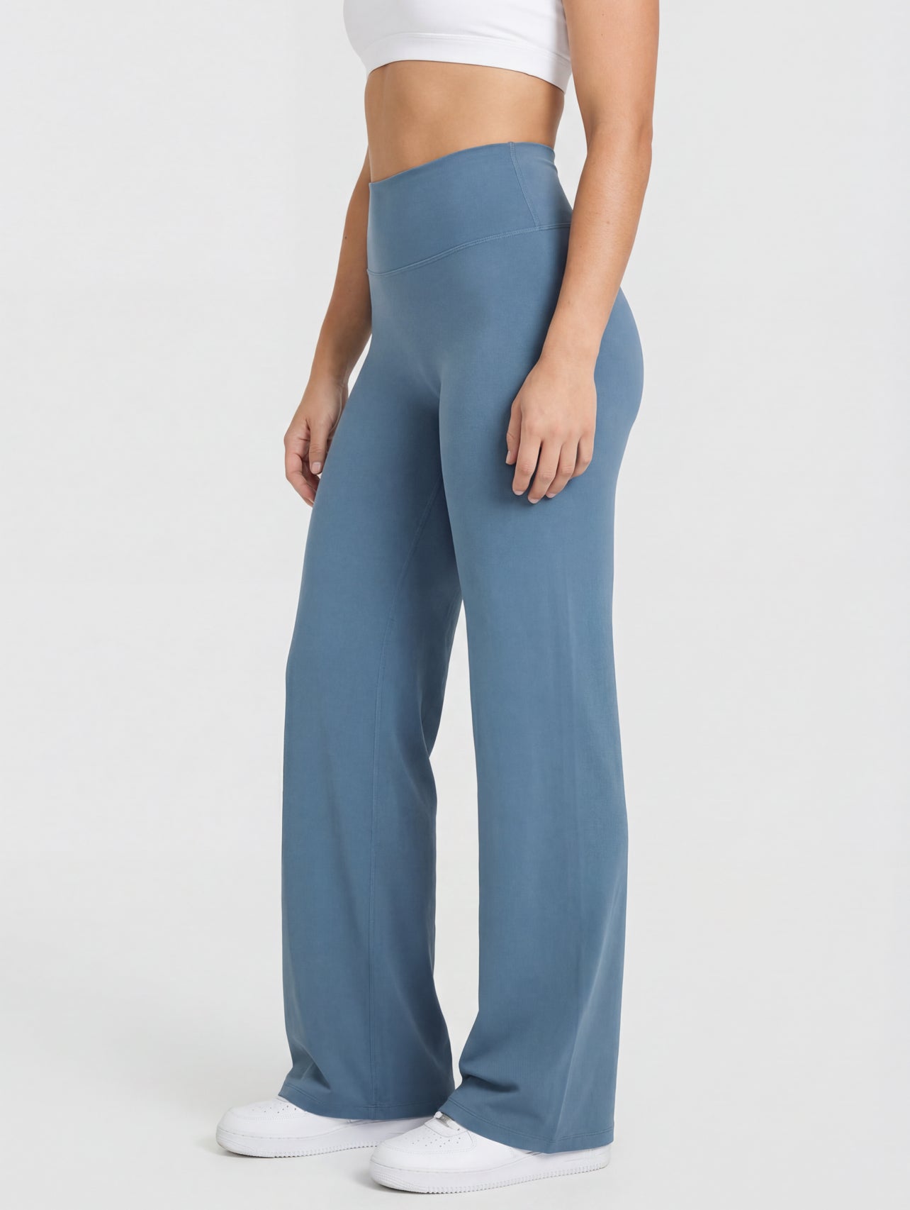 Uttal Straight Wide-Leggings - Steel Blue