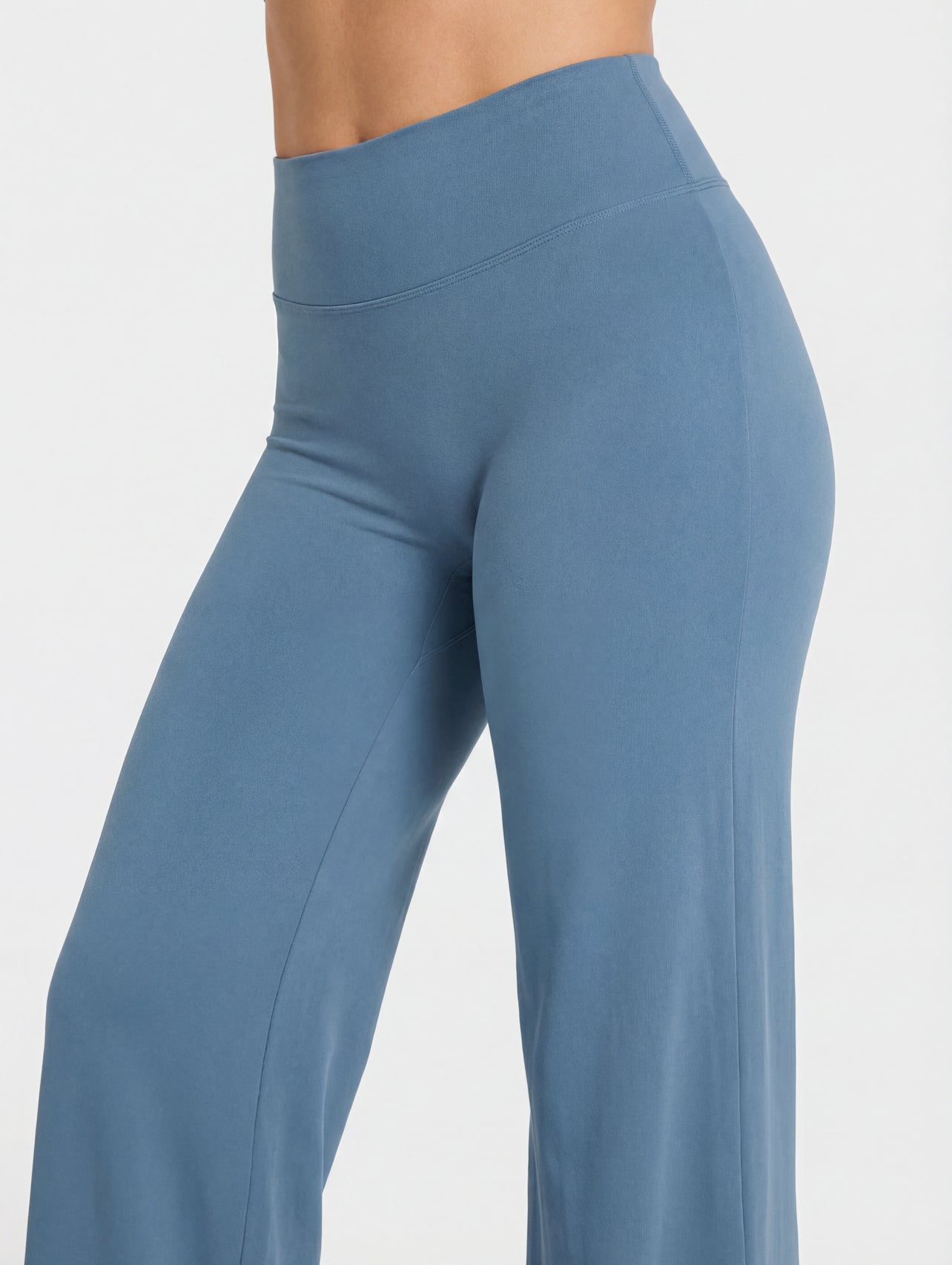 Uttal Straight Wide-Leggings - Steel Blue