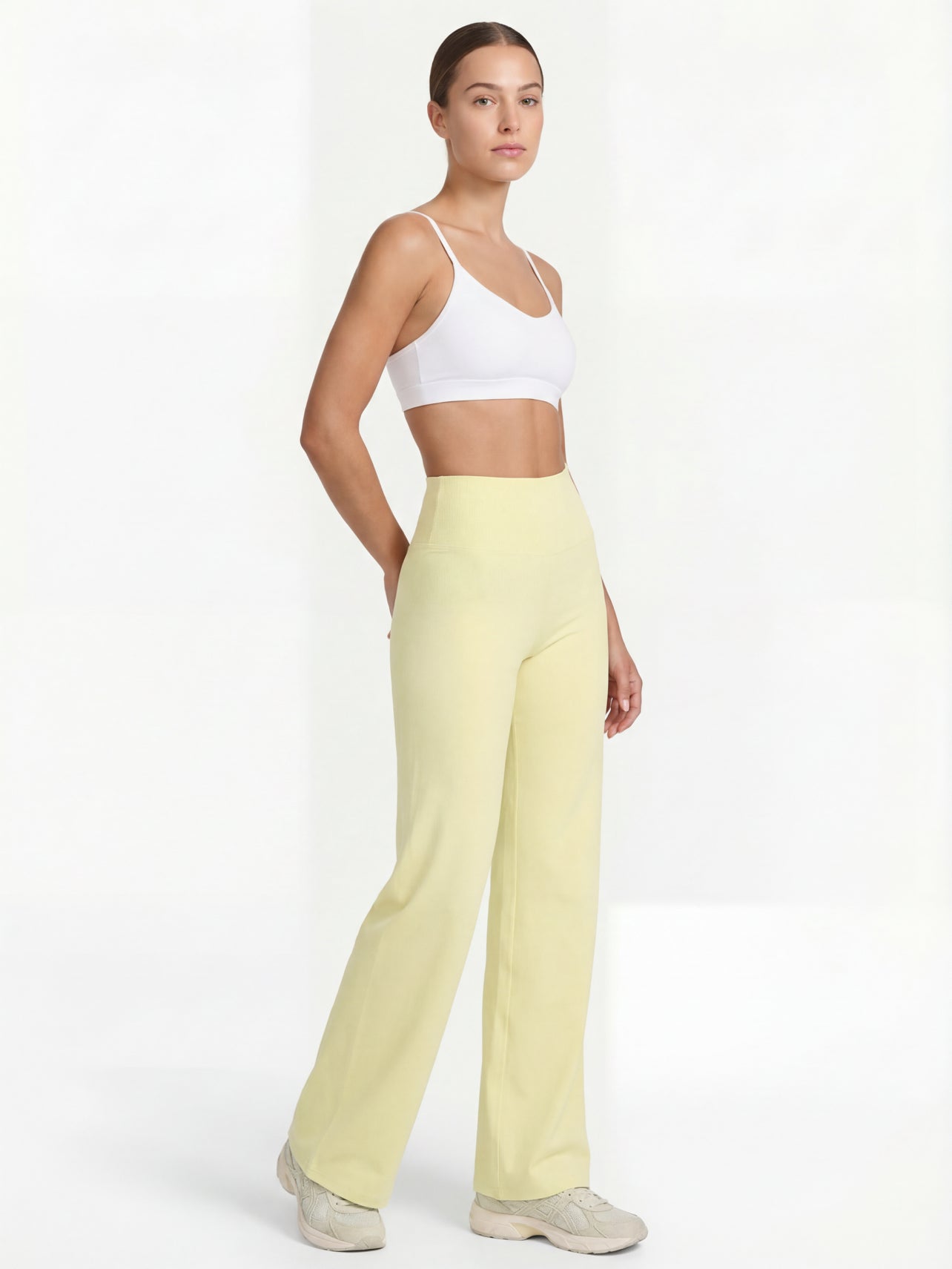 Uttal Straight Wide-Leggings - Yellow