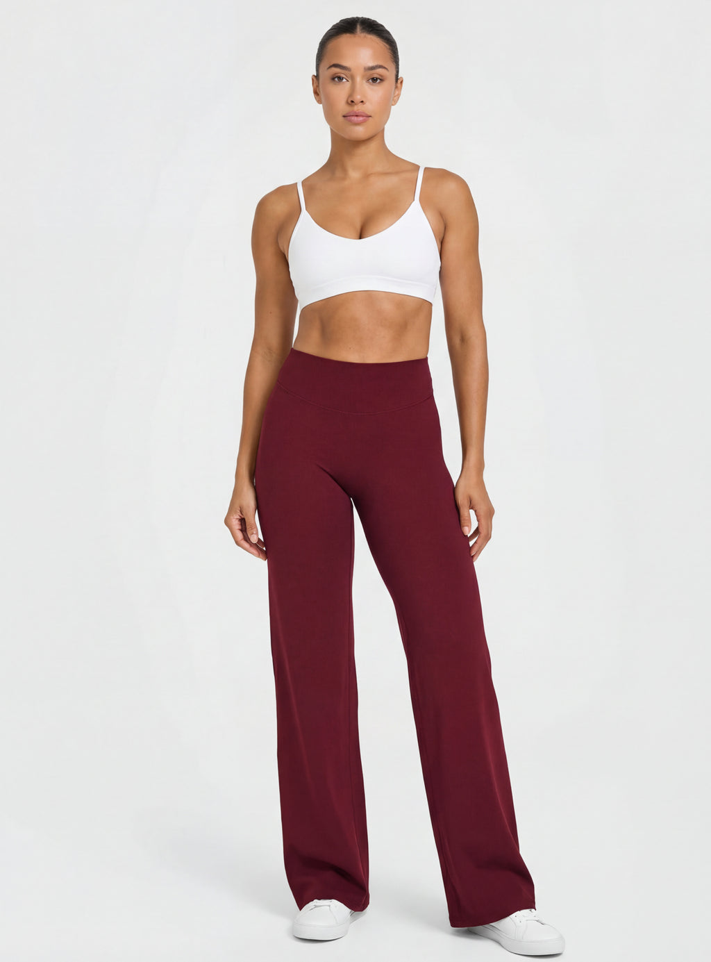 Uttal Straight Wide-Leggings - Red