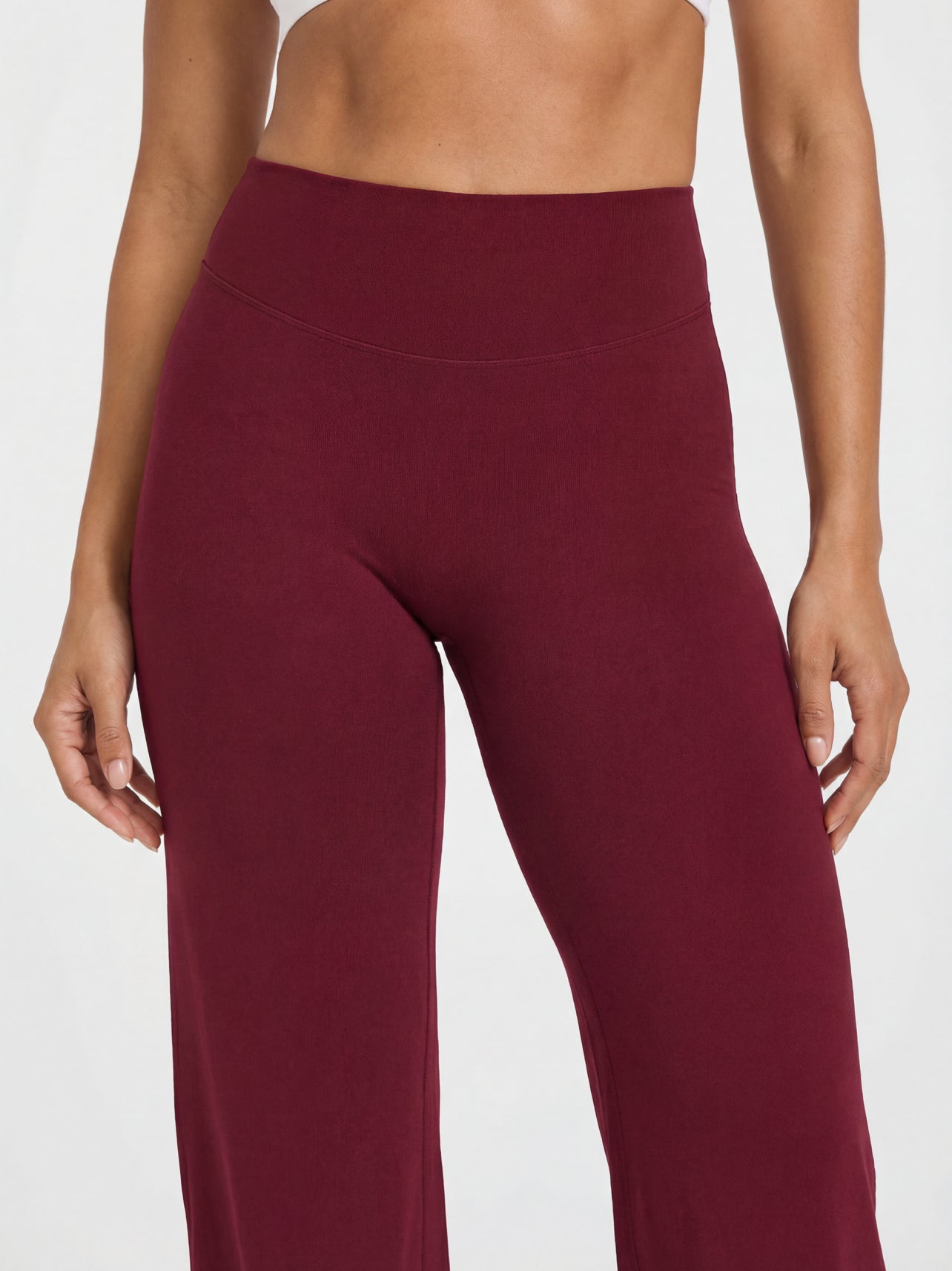 Uttal Straight Wide-Leggings - Red