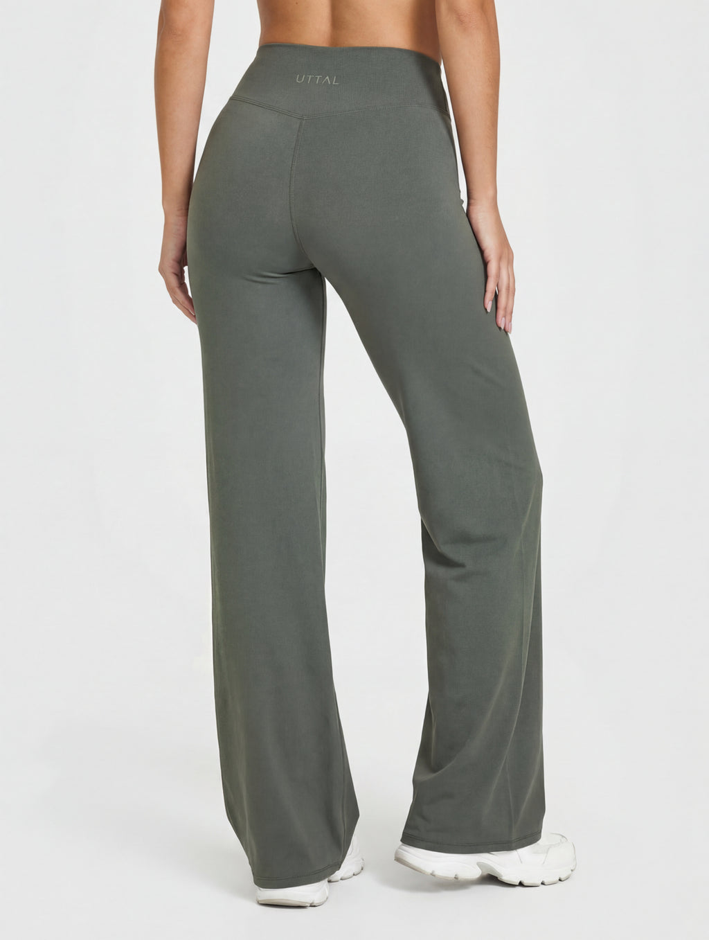 Uttal Straight Wide-Leggings - Olive Green