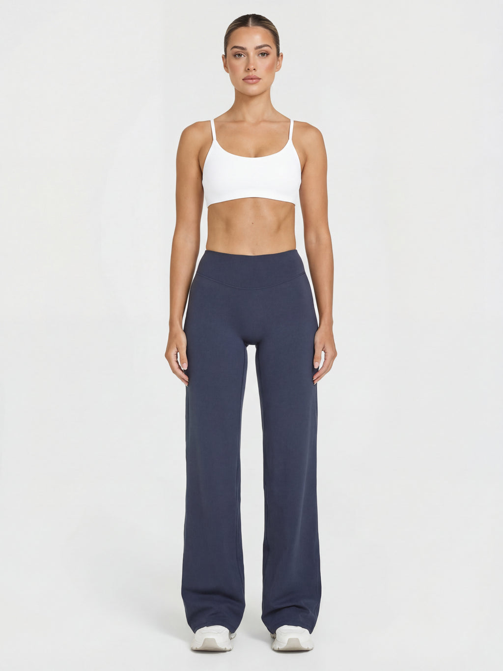 Uttal Straight Wide-Leggings - Navy