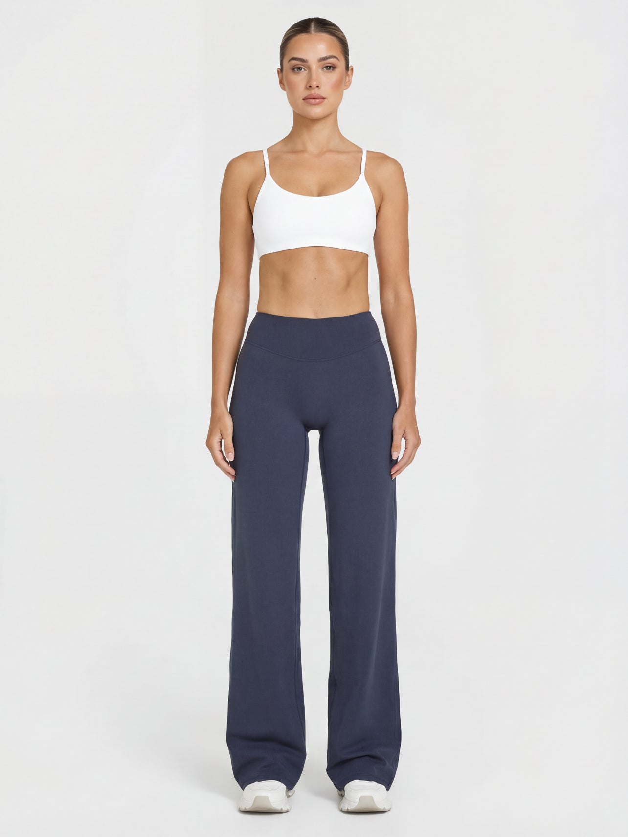 Uttal Straight Wide-Leggings - Navy