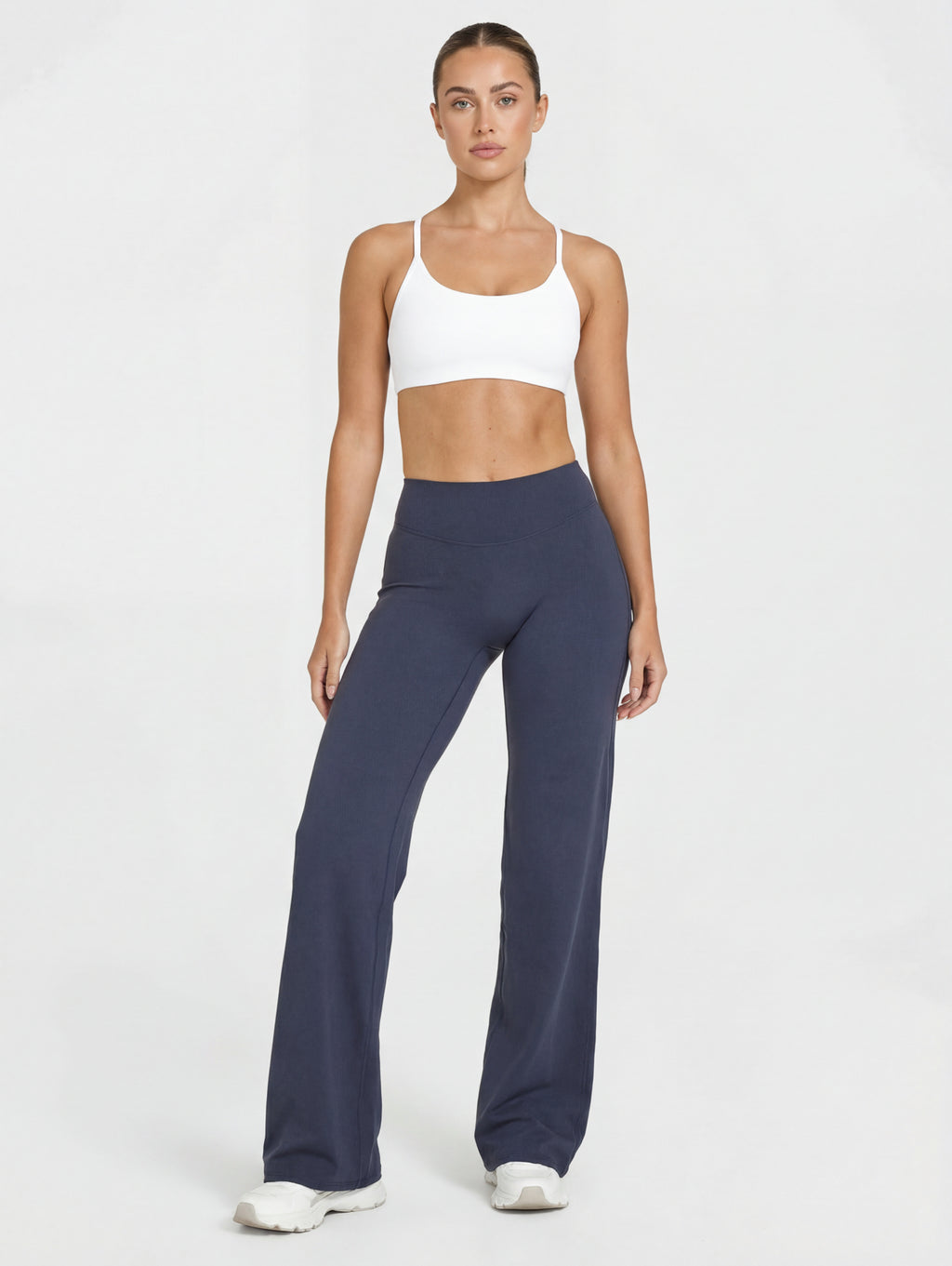 Uttal Straight Wide-Leggings - Navy
