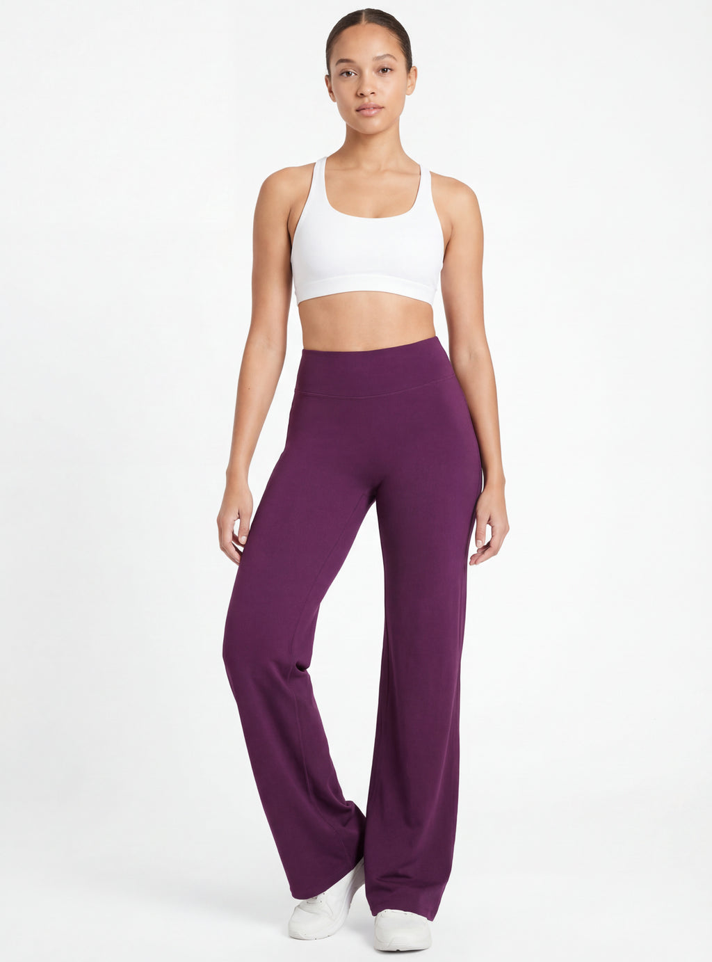 Uttal Straight Wide-Leggings - Plum