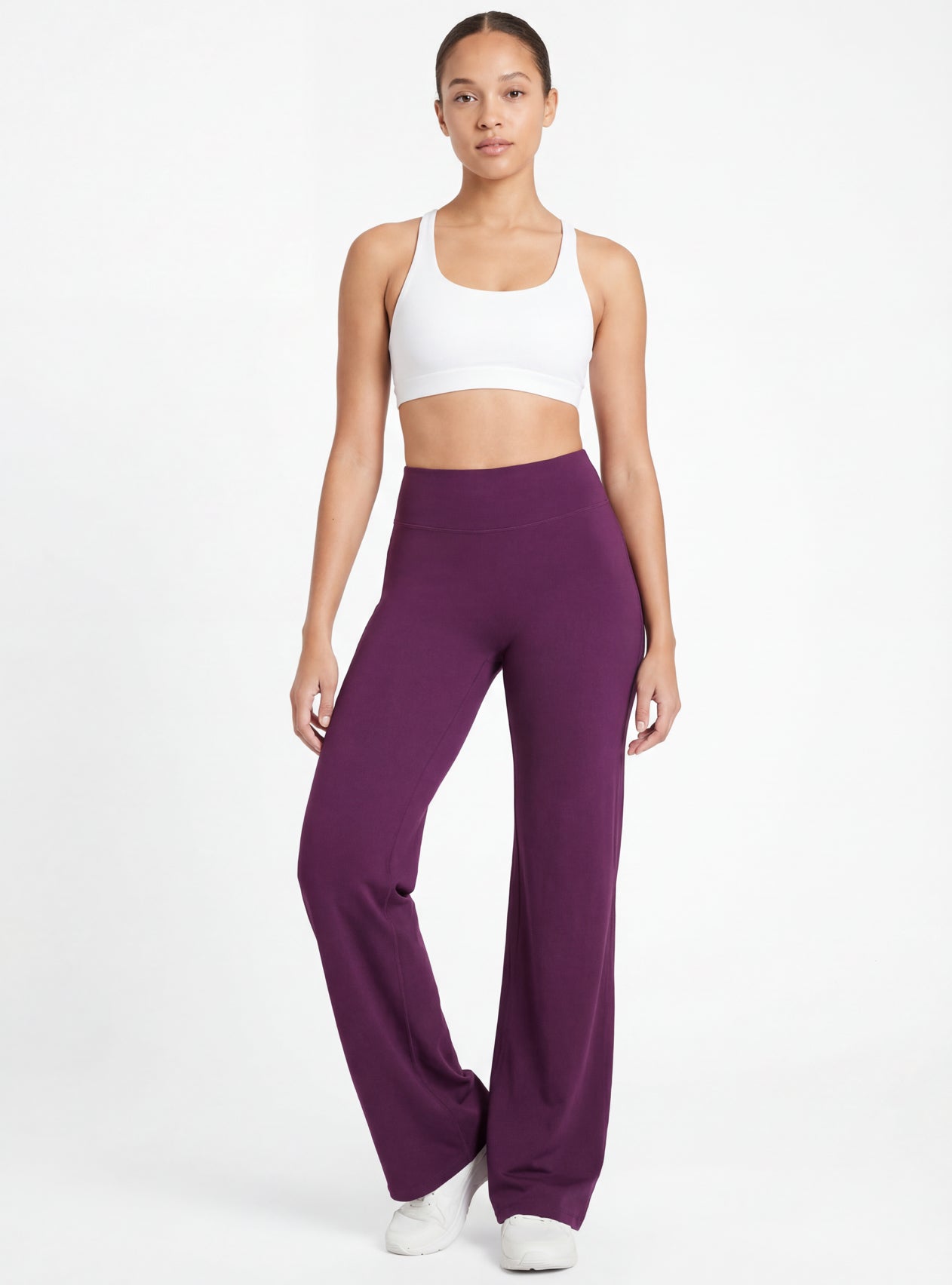 Uttal Straight Wide-Leggings - Plum