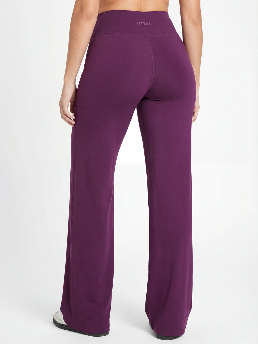Uttal Straight Wide-Leggings - Plum