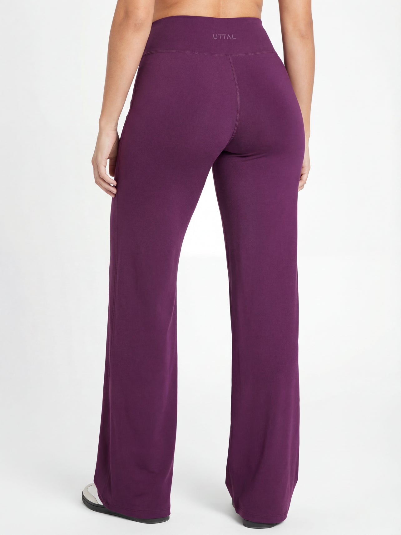 Uttal Straight Wide-Leggings - Plum