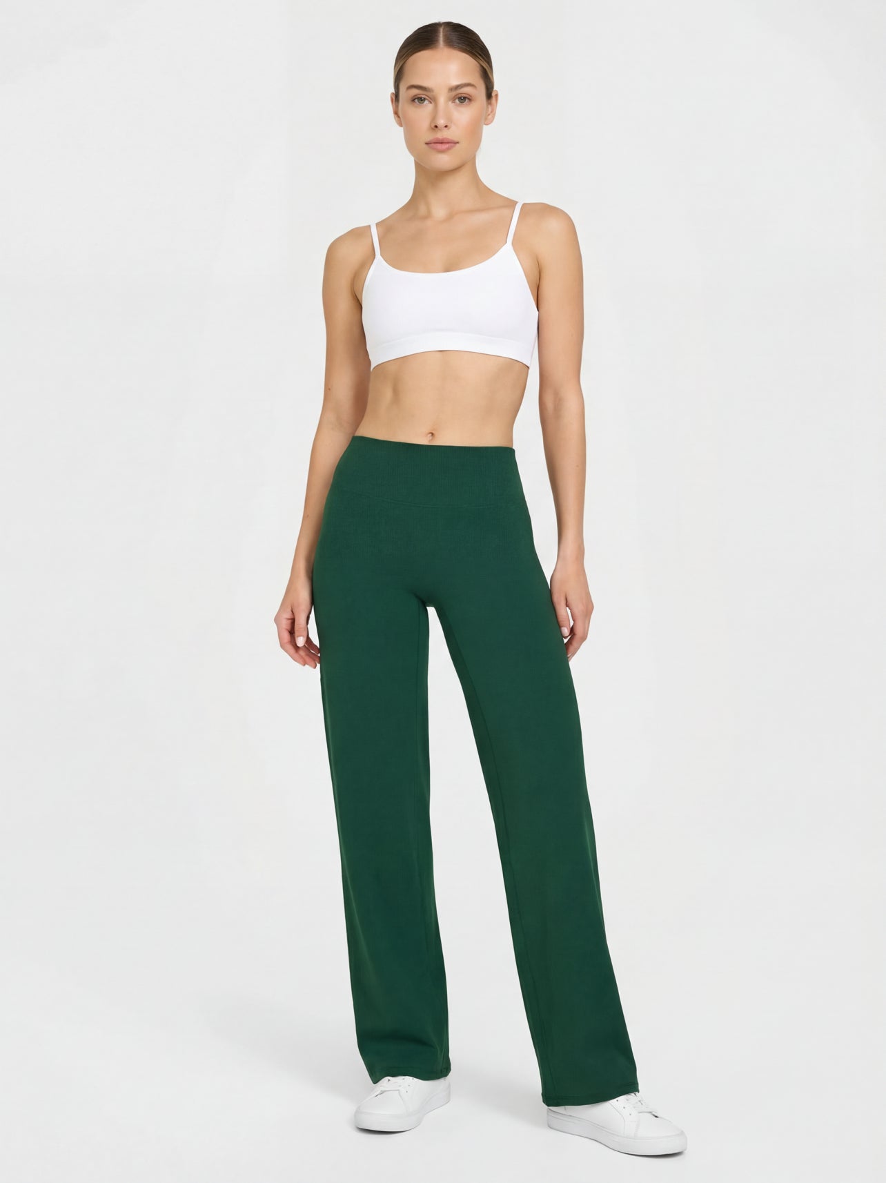 Uttal Straight Wide-Leggings - Green