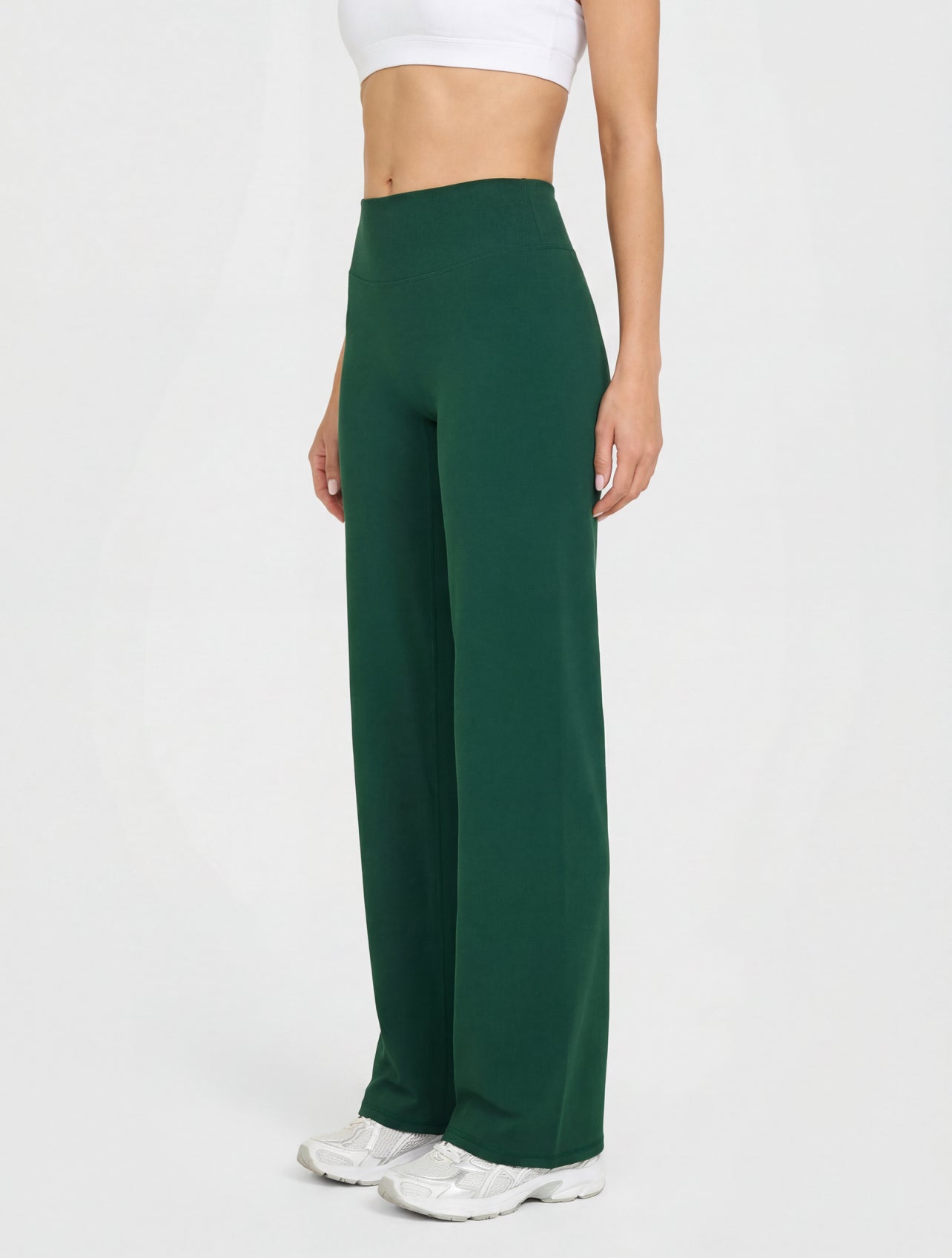 Uttal Straight Wide-Leggings - Green